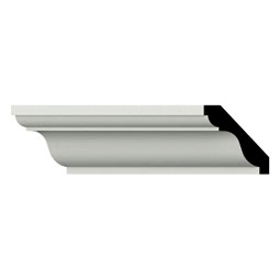 Ekena Millwork - MLD02X02X03DT - Endurathane Denton Crown Moulding, 2 3/8"H x 2 1/4"P x 3 1/4"F x 96"L, Factory Primed