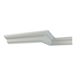 Ekena Millwork - MLD02X02X03DT - Endurathane Denton Crown Moulding, 2 3/8"H x 2 1/4"P x 3 1/4"F x 96"L, Factory Primed