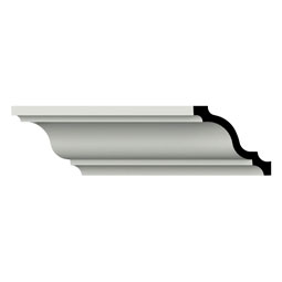 Ekena Millwork - MLD03X04X05LV - Endurathane Lewisville Crown Moulding, 3 1/8"H x 3 1/2"P x 4 3/4"F x 94 1/2"L, Factory Primed