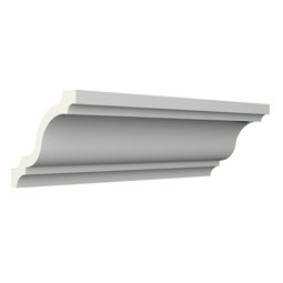 Ekena Millwork - MLD03X04X05LV - Endurathane Lewisville Crown Moulding, 3 1/8"H x 3 1/2"P x 4 3/4"F x 94 1/2"L, Factory Primed
