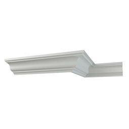 Ekena Millwork - MLD03X04X05LV - Endurathane Lewisville Crown Moulding, 3 1/8"H x 3 1/2"P x 4 3/4"F x 94 1/2"L, Factory Primed