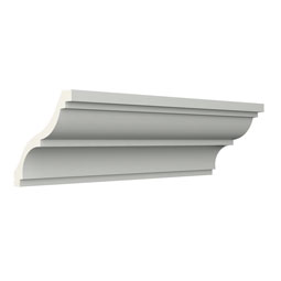 Ekena Millwork - MLD03X03X04TM - Endurathane Temple Crown Moulding, 2 3/4"H x 2 3/4"P x 3 7/8"F x 96"L, Factory Primed