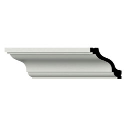 Ekena Millwork - MLD02X02X03BR - Endurathane Bryan Crown Moulding, 2 3/8"H x 2 3/8"P x 3 3/8"F x 96"L, Factory Primed