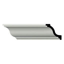 Ekena Millwork - MLD03X03X04HE - Endurathane Heath Crown Moulding, 2 3/4"H x 2 3/4"P x 4"F x 94 1/2"L, Factory Primed
