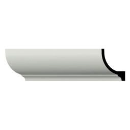 Ekena Millwork - MLD03X03X04RK - EnduraGlow Rockwall Crown Moulding, Backlit LED Compatible, 3 1/4"H x 2 3/4"P x 4 1/4"F x 94 1/2"L, Primed Urethane