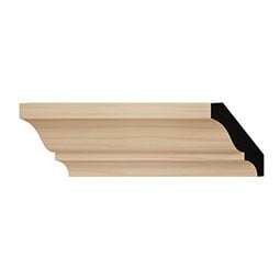 Ekena Millwork - MLDWWM52 - WM52 2 1/4"H x 1 1 5/8"P x 2 3/4"F x 96"L Americraft Solid Hardwood Stain Grade Crown Moulding