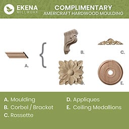 Ekena Millwork - MLDWWM52 - WM52 2 1/4"H x 1 1 5/8"P x 2 3/4"F x 96"L Americraft Solid Hardwood Stain Grade Crown Moulding