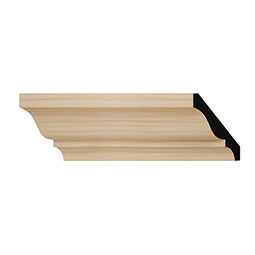 Ekena Millwork - MLDWWM49 - WM49 3 11/32"H x 2 5/8"P x 3 5/8"F x 96"L Americraft Solid Hardwood Stain Grade Crown Moulding