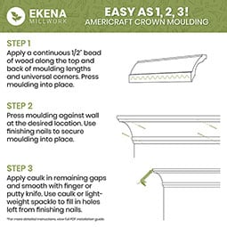 Ekena Millwork - MLDWWM49 - WM49 3 11/32"H x 2 5/8"P x 3 5/8"F x 96"L Americraft Solid Hardwood Stain Grade Crown Moulding