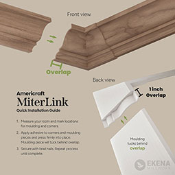 Ekena Millwork - MLDWWM49 - WM49 3 11/32"H x 2 5/8"P x 3 5/8"F x 96"L Americraft Solid Hardwood Stain Grade Crown Moulding