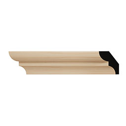 Ekena Millwork - MLDWWM75 - WM75 9/16"D x 1 5/8"W x 96"L Americraft Solid Hardwood Stain Grade Bed Moulding