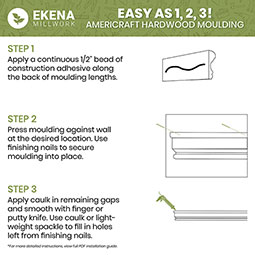Ekena Millwork - MLDWWM75 - WM75 9/16"D x 1 5/8"W x 96"L Americraft Solid Hardwood Stain Grade Bed Moulding