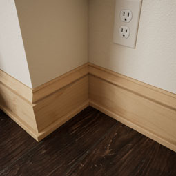 Ekena Millwork - MLDWWM254 - WM881 7/16"D x 3/4"W x 96"L Americraft Solid Hardwood Stain Grade Shoe Moulding