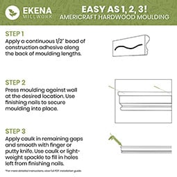Ekena Millwork - MLDWWM350 - WM350 11/16"D x 3 1/2"W x 96"L Americraft Solid Hardwood Stain Grade Flagler Casing Moulding