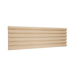 Ekena Millwork - MLDWWM338 - WM338 9/16"D x 3 3/8"W x 96"L Americraft Solid Hardwood Stain Grade Fluted or Reeded Reversible Moulding