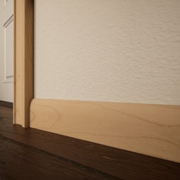 Ekena Millwork - MLDWWM713 - WM713 9/16"D x 3 1/4"W x 96"L Americraft Solid Hardwood Stain Grade Modern Baseboard Moulding