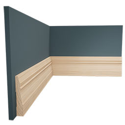 Ekena Millwork - MLDWWM631 - WM631 9/16"D x 3 1/4"W x 96"L Americraft Solid Hardwood Stain Grade Colonial Baseboard Moulding