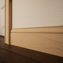 Ekena Millwork - MLDWWM163E - WM163E 5/8"D x 5 1/4"W x 96"L Americraft Solid Hardwood Stain Grade Baseboard Moulding