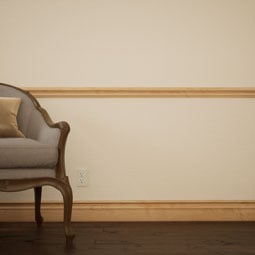 Ekena Millwork - MLDWWM390 - WM390 11/16"D x 2 5/8"W x 96"L Americraft Solid Hardwood Stain Grade Chair Rail Moulding