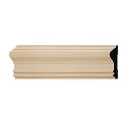 Ekena Millwork - MLDWWM390 - WM390 11/16"D x 2 5/8"W x 96"L Americraft Solid Hardwood Stain Grade Chair Rail Moulding