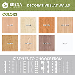 Ekena Millwork - SWWEPT - Eastport Adjustable Wood, PVC, & Acrylic Decorative Slat Wall Panel Kit