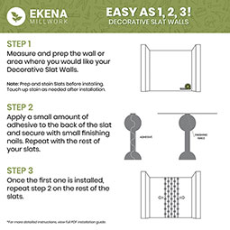 Ekena Millwork - SWWPON - Pontiac Adjustable Wood, PVC, & Acrylic Decorative Slat Wall Panel Kit