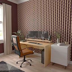 Ekena Millwork - SWWMAY - May Adjustable Wood, PVC, & Acrylic Decorative Slat Wall Panel Kit