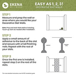 Ekena Millwork - SWWPDA - Pandora Adjustable Wood, PVC, & Acrylic Decorative Slat Wall Panel Kit
