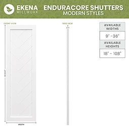 Ekena Millwork - CUSTOM-ECCCU - EnduraCore Composite, Custom Design Shutters (Per Pair)  Shutter Width: Shutter Height: Shutter Color: Shutter Cut out: