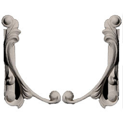 Pearlworks - SCR-103B - 2 3/4"H x 4 1/2"W x 1/2"P Scroll (Left & Right Pair)