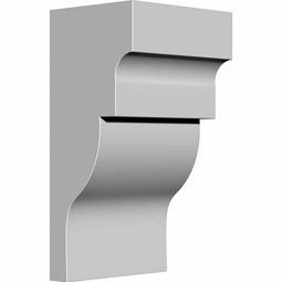 Ekena Millwork - BKT05X04X10WG - Endurathane Wigan Bracket, 5 1/4"W x 4 1/2"D x 10"H, Factory Primed