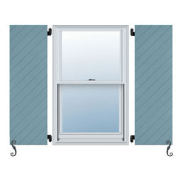 Atlantic Shutter Systems Custom - ACB009 - Atlantic Classic Diagonal Cut Board-n-Batten Shutters, (Per Pair)