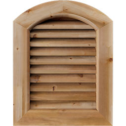 Ekena Millwork - GVWAR - Rustic Wood Arch Top Wood Gable Vent