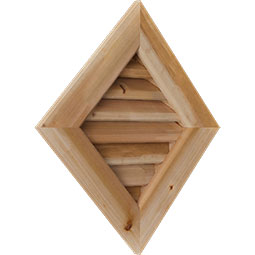 Ekena Millwork - GVWDI - Rustic Wood Diamond Wood Gable Vent