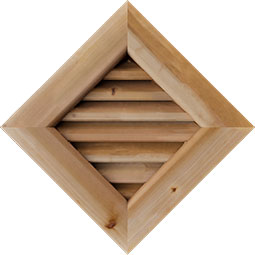 Ekena Millwork - GVWDI - Rustic Wood Diamond Wood Gable Vent