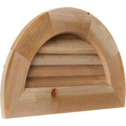 Ekena Millwork - GVWHR - Rustic Wood Half Round Wood Gable Vent