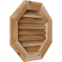 Ekena Millwork - GVWOC - Rustic Wood Octagonal Wood Gable Vent