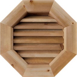 Ekena Millwork - GVWOC - Rustic Wood Octagonal Wood Gable Vent