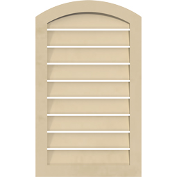 Ekena Millwork - GVSAR04 - Signature Urethane Arch Top Surface Mount Gable Vent Narrow Frame, Primed Tan
