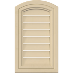 Ekena Millwork - GVSAR05 - Signature Urethane Arch Top Surface Mount Gable Vent Decorative Frame, Primed Tan