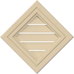 Ekena Millwork - GVSDI05 - Signature Urethane Diamond Surface Mount Gable Vent Functional Decorative Frame Primed Tan