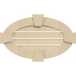 Ekena Millwork - GVSHO01KF - Signature Urethane Horizontal Oval Surface Mount Gable Vent Standard Frame With Flat Keystone