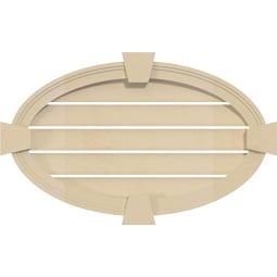 Ekena Millwork - GVSHO02KF - Signature Urethane Horizontal Oval Surface Mount Gable Vent Brickmould Frame With Flat Keystone