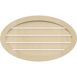 Ekena Millwork - GVSHO04 - Signature Urethane Horizontal Oval Surface Mount Gable Vent Narrow Frame