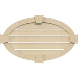 Ekena Millwork - GVSHO04KF - Signature Urethane Horizontal Oval Surface Mount Gable Vent Narrow Frame With Flat Keystone