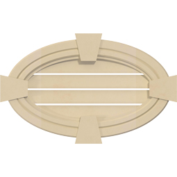 Ekena Millwork - GVSHO05KF - Signature Urethane Horizontal Oval Surface Mount Gable Vent Decorative Frame With Flat Keystone