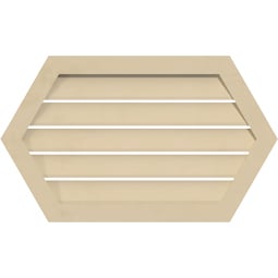 Ekena Millwork - GVSHP04 - Signature Urethane Horizontal Peaked Surface Mount Gable Vent Functional Narrow Frame