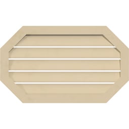 Ekena Millwork - GVSOH04 - Signature Urethane Horizontal Elongated Octagon Surface Mount Gable Vent Narrow Frame