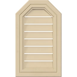 Ekena Millwork - GVSOT05 - Signature Urethane Octagonal Top Surface Mount Gable Vent Decorative Frame Primed Tan