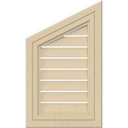 Ekena Millwork - GVSPL05 - Signature Urethane Half Peaked Top Left Surface Mount Gable Vent Decorative Frame, Primed Tan
